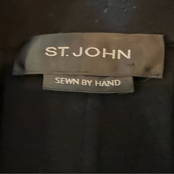 St John Sewn by Hand Wool Car Coat Black Large - Picture 4 of 9